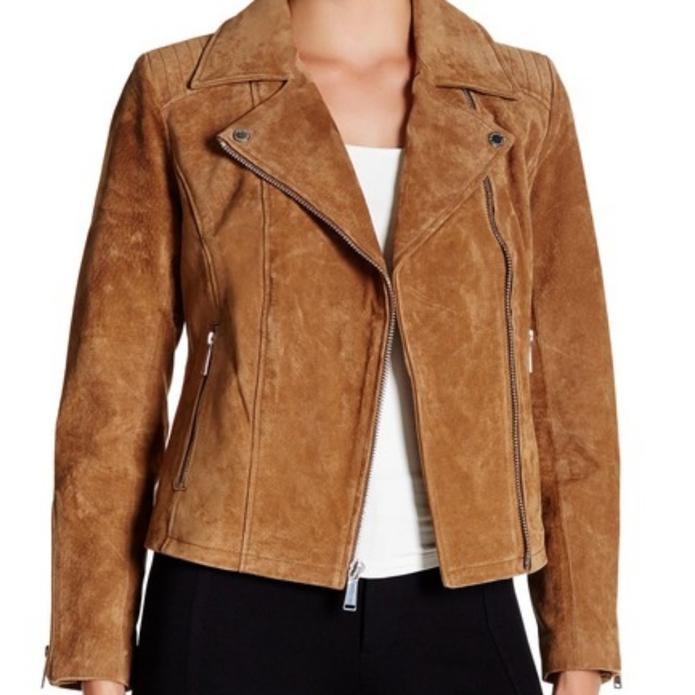 New BCBGeneration Genuine Suede Moto Jacket